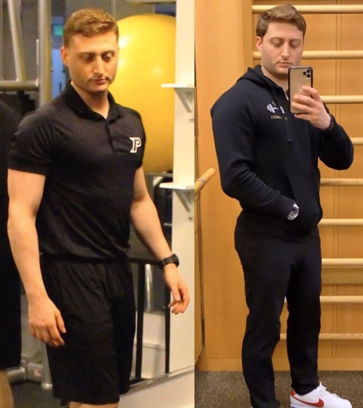 Dominick training in the gym